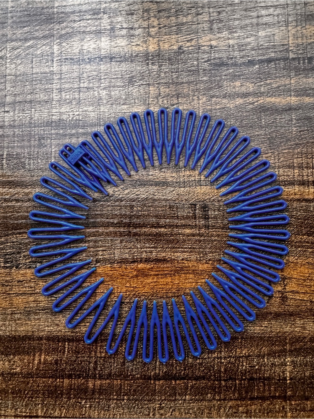 Flexible Circular Tooth Comb Headband Stretch Blue New